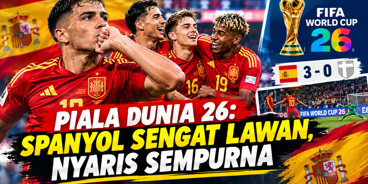Piala Dunia 26: Spanyol Sengat Lawan, Nyaris Sempurna